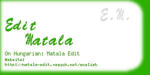 edit matala business card